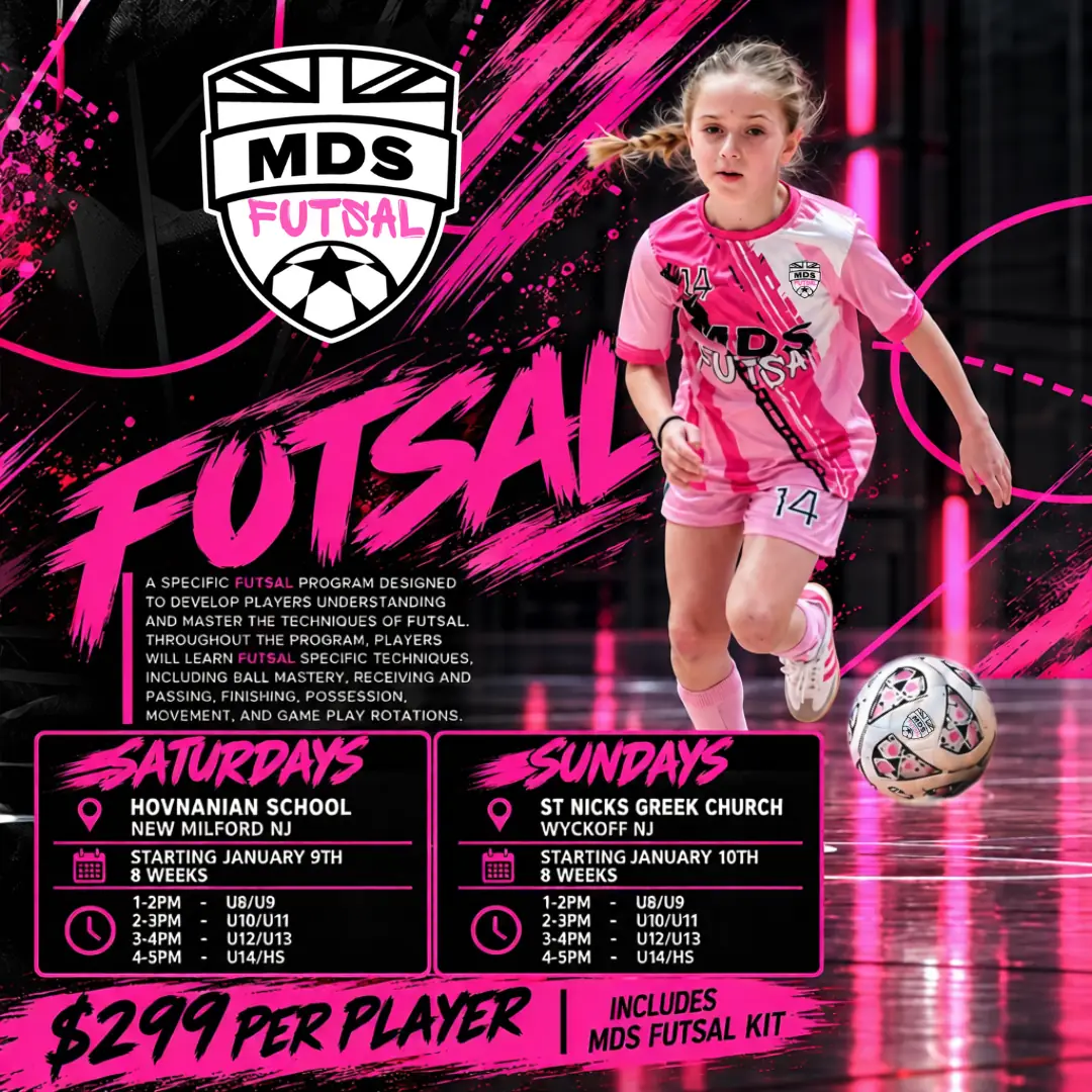 MDS Futsal Bergen County program flyer